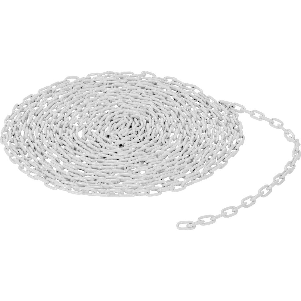 Barrier Rope & Chain; Type: Safety Chain; Snap End Material: None; Hook Fitting Material: None; Color: White; Link Type: Straight Link; Rope/ Chain Material: Steel