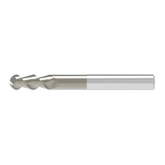 Ball End Mill: 18.00 mm Dia, 47.00 mm LOC, 2 Flute, Solid Carbide