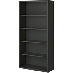 Bookcases; Overall Height: 72; Overall Width: 36; Overall Depth: 13; Material: Steel; Color: Walnut; Shelf Weight Capacity: 160