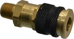 Pneumatic Hose Coupling: 1/4-18" Thread, 1/4" Body Dia, Industrial Interchange