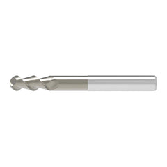 Ball End Mill: 8.00 mm Dia, 21.00 mm LOC, 2 Flute, Solid Carbide