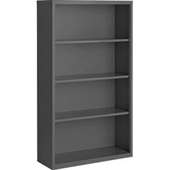 Bookcases; Overall Height: 52; Overall Width: 36; Overall Depth: 13; Material: Steel; Color: Hunter Green; Shelf Weight Capacity: 160