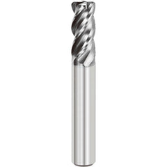 Corner Radius End Mill: 1/2" Dia, 1-1/8" LOC, 0.0150" Radius, 4 Flute, Solid Carbide