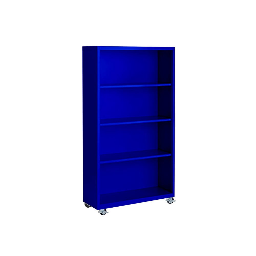 Bookcases; Overall Height: 55; Overall Width: 36; Overall Depth: 13; Material: Steel; Color: Signal Blue; Shelf Weight Capacity: 160