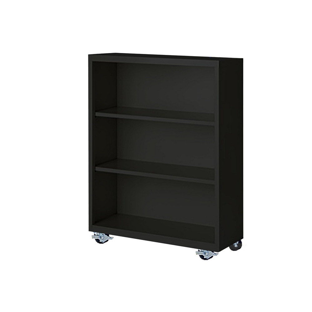 Bookcases; Overall Height: 45; Overall Width: 36; Overall Depth: 18; Material: Steel; Color: Black; Shelf Weight Capacity: 160