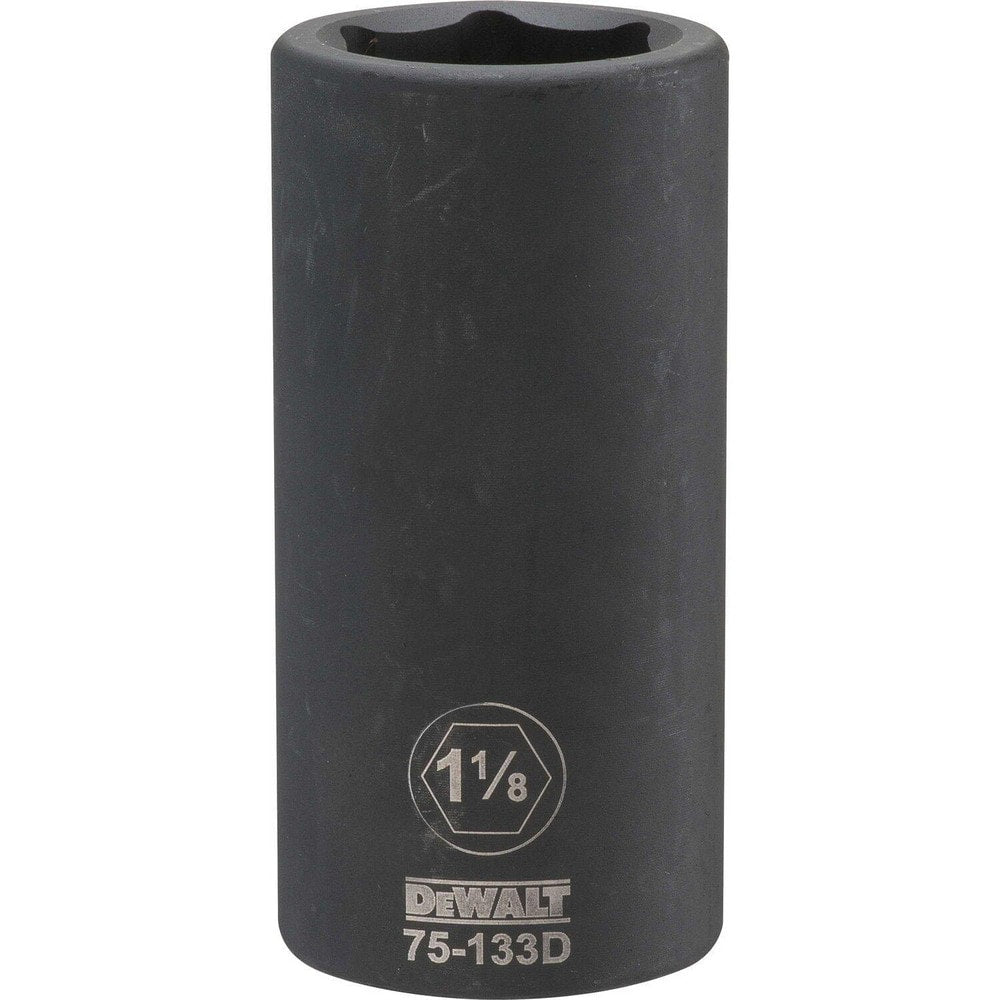 Impact Socket: 3/4" Drive, 1-1/8" Socket, Hex Drive