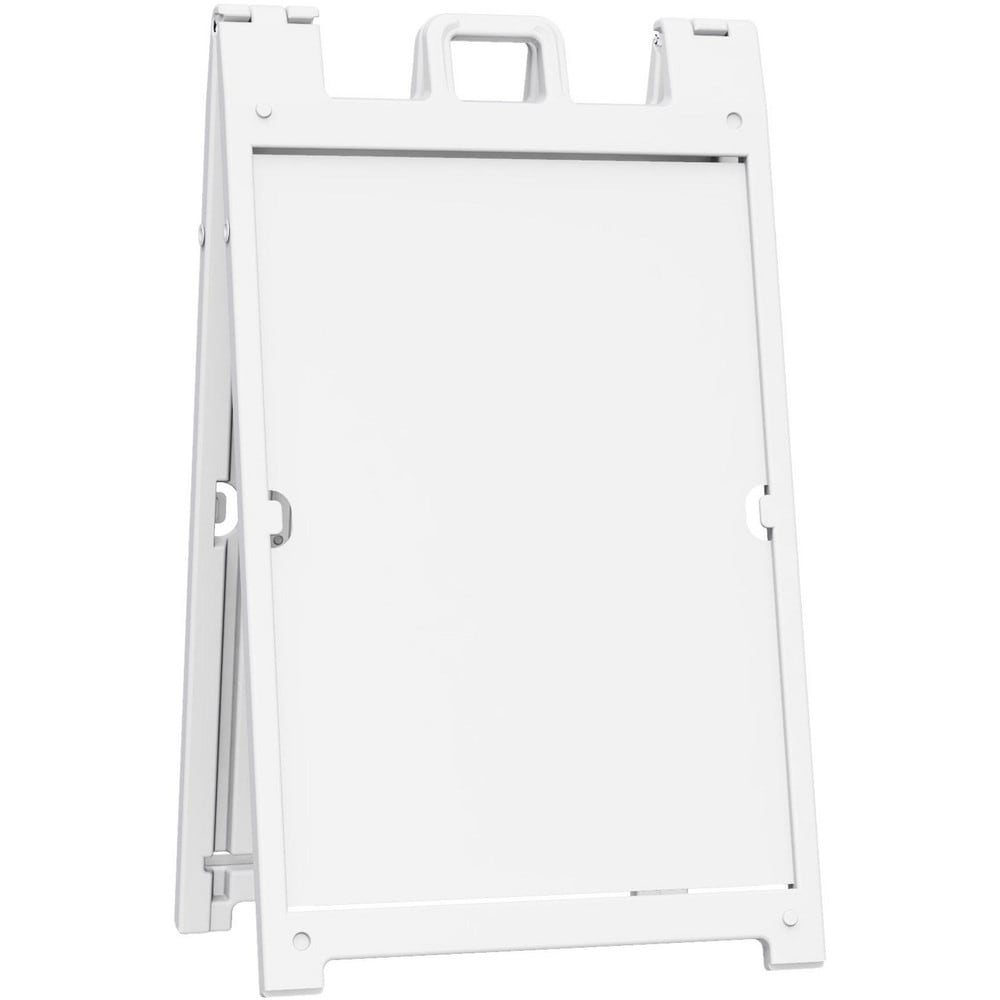 Sign Holders & Frames; Product Type: Sign Frame; Sign Height Compatibility: 36 in; Sign Width Compatibility: 24 in; Sign Holder Height: 45 in; Sign Holder Width: 25; Signs Held: 1; Material: Plastic; Color: White