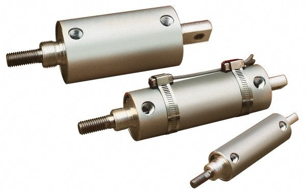 Single Acting Rodless Air Cylinder: 3" Bore, 1" Stroke, 150 psi Max, 1/8-27 NPT Port, Side Leg - Horizontal Mount