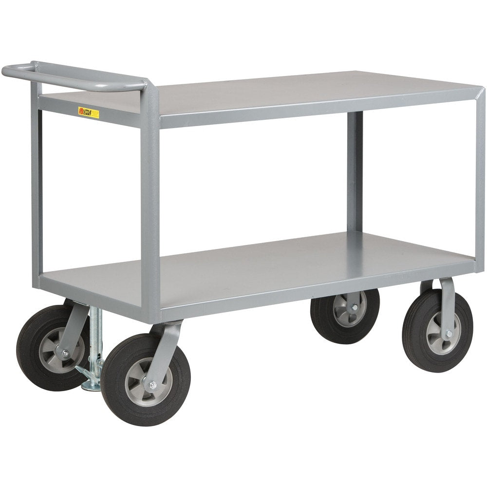 Merchandise Collectors Utility Cart: 66" Long, 30" Wide, Steel, 1500 lb Capacity, Gray