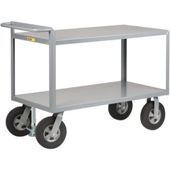 Merchandise Collectors Utility Cart: 54" Long, 30" Wide, Steel, 1500 lb Capacity, Gray