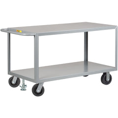 Heavy-Duty Shelf Utility Cart: 65-1/2" Long, 30" Wide, Steel, 3600 lb Capacity, Gray