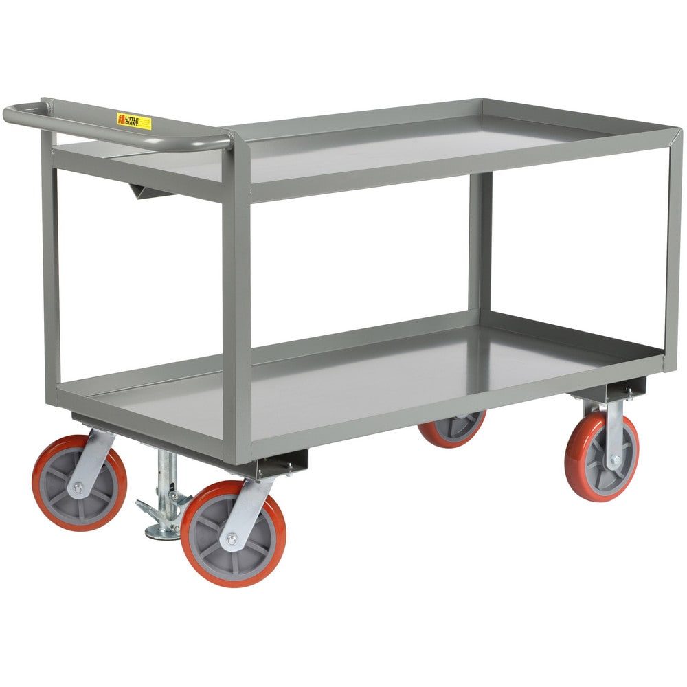 Merchandise Collectors Utility Cart: 54" Long, 24" Wide, Steel, 3600 lb Capacity, Gray