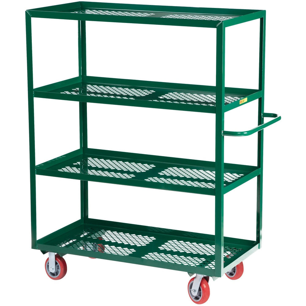 Nursery Utility Cart: 65-1/2" Long, 30" Wide, Steel, 2000 lb Capacity, Green