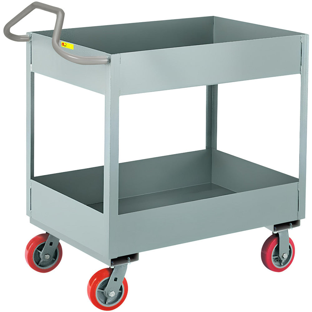 Shelf Utility Cart: 54" Long, 24" Wide, Steel, 3600 lb Capacity, Gray