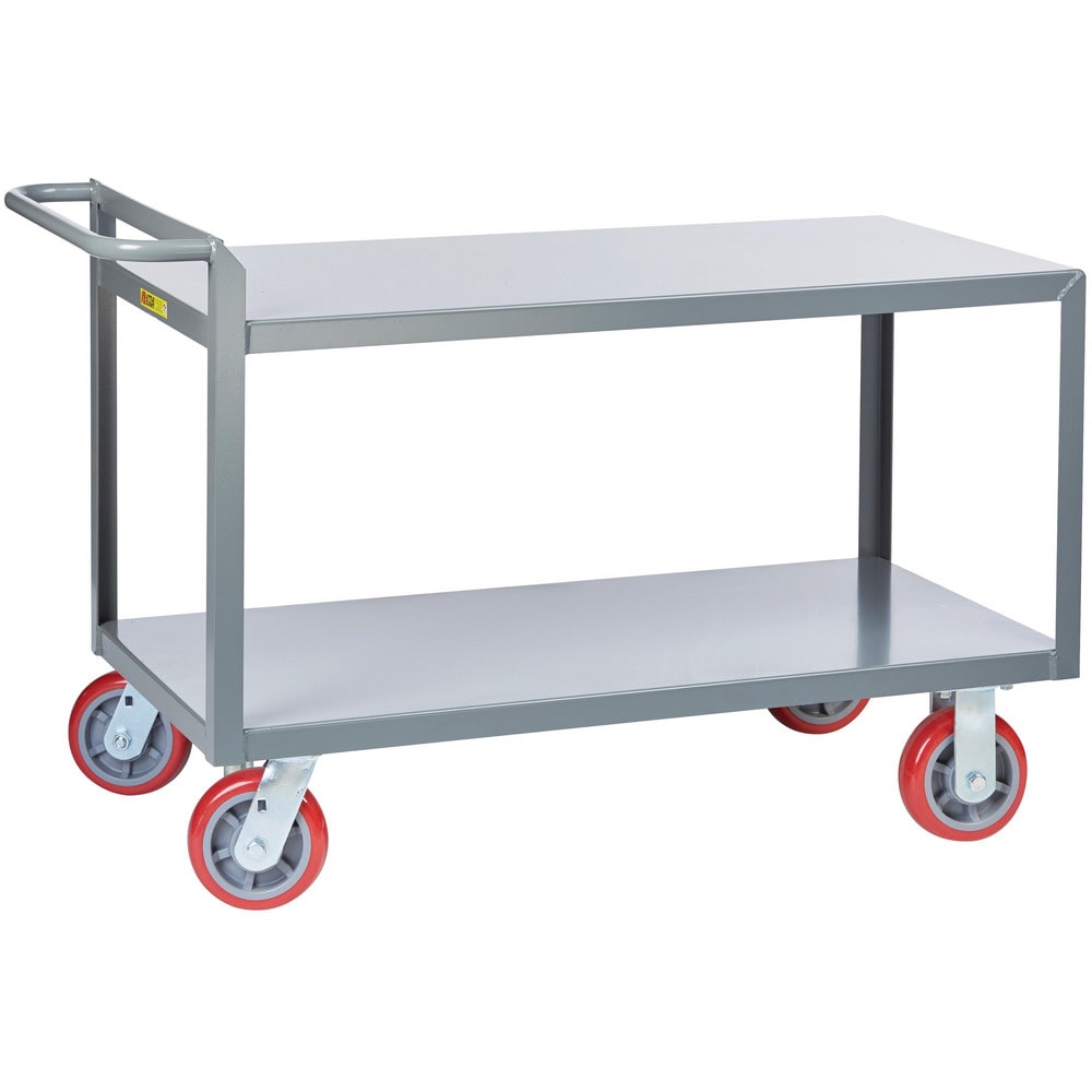 Merchandise Collectors Utility Cart: 66" Long, 30" Wide, Steel, 3600 lb Capacity, Gray