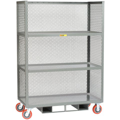 Forkliftable Order Picking Utility Cart: 53-1/2" Long, 24" Wide, Steel, 3600 lb Capacity, Gray