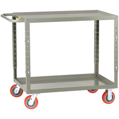 Welded Service Utility Cart: 66" Long, 30" Wide, Steel, 1200 lb Capacity, Gray