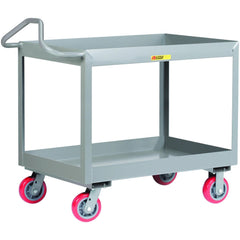 Shelf Utility Cart: 36" Long, 24" Wide, Steel, 3600 lb Capacity, Gray