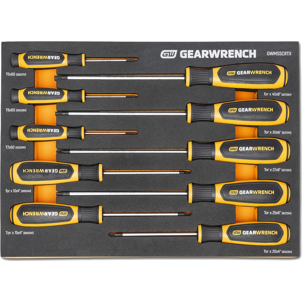 Screwdriver Sets; Screwdriver Types Included: Torx; Container Type: Foam Module; Tether Style: Not Tether Capable