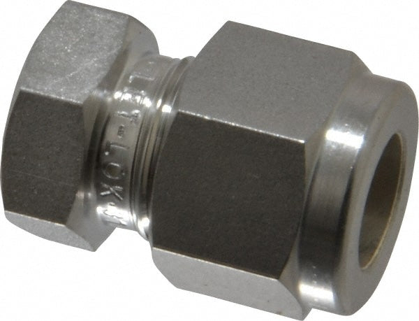 Compression Tube End Cap: 9/16-20, 3/8" Tube OD, Compression