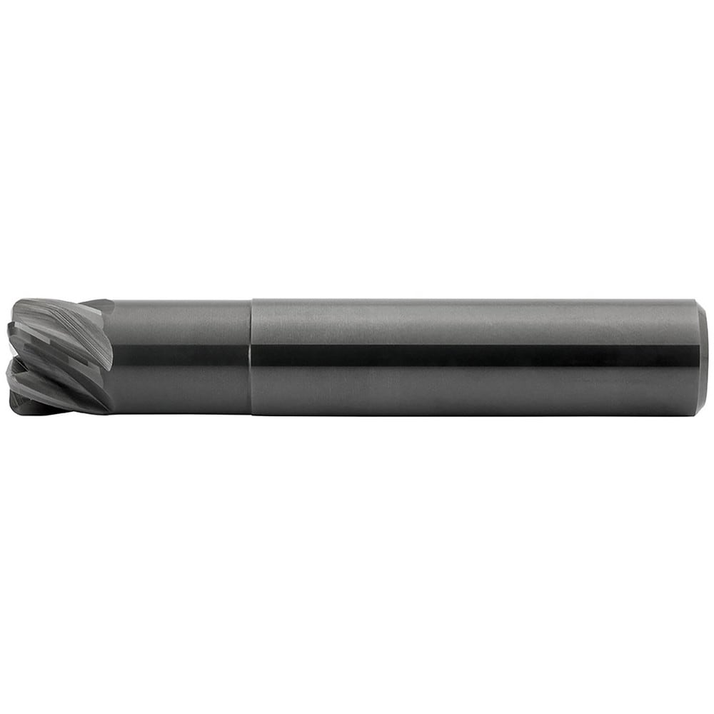 Corner Radius End Mill: 8 mm Dia, 6.00 mm LOC, 1.00 mm Radius, 6 Flute, Ceramic