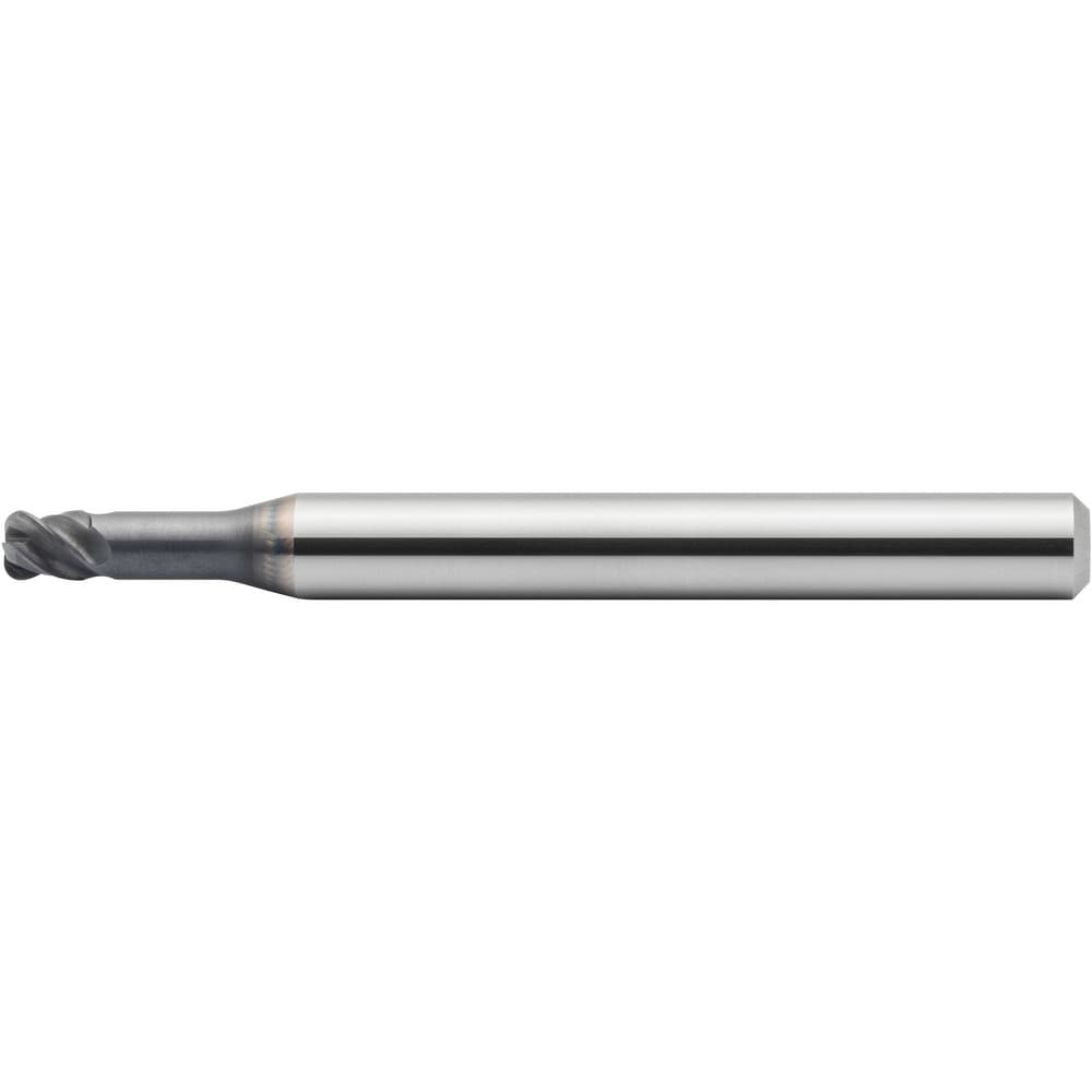 Corner Radius End Mill: 3/8" Dia, 0.563" LOC, 0.0787" Radius, 4 Flute, Solid Carbide