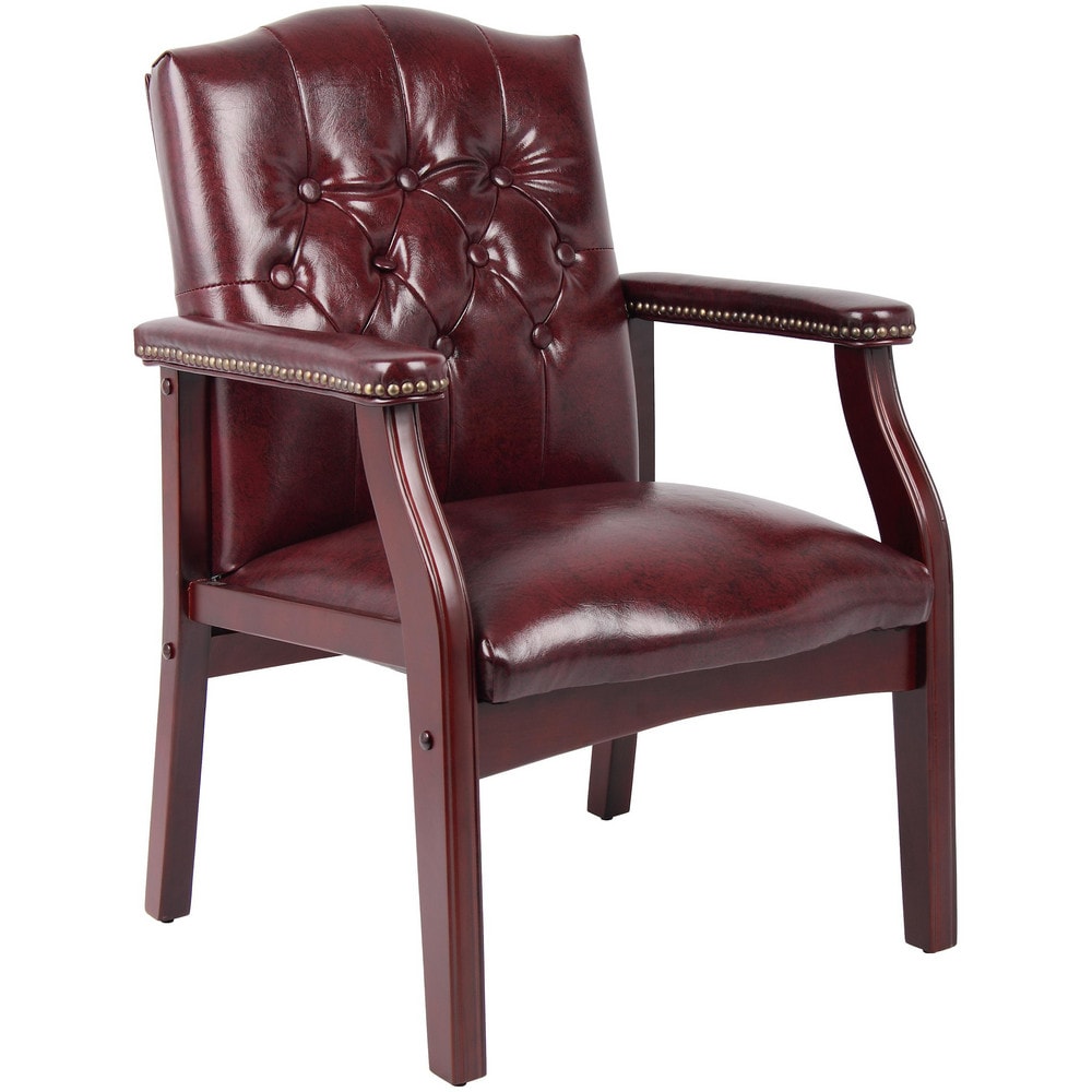 Traditional Oxblood guest Chair: 35-1/2" High, 24-1/2" Wide, 27" Deep