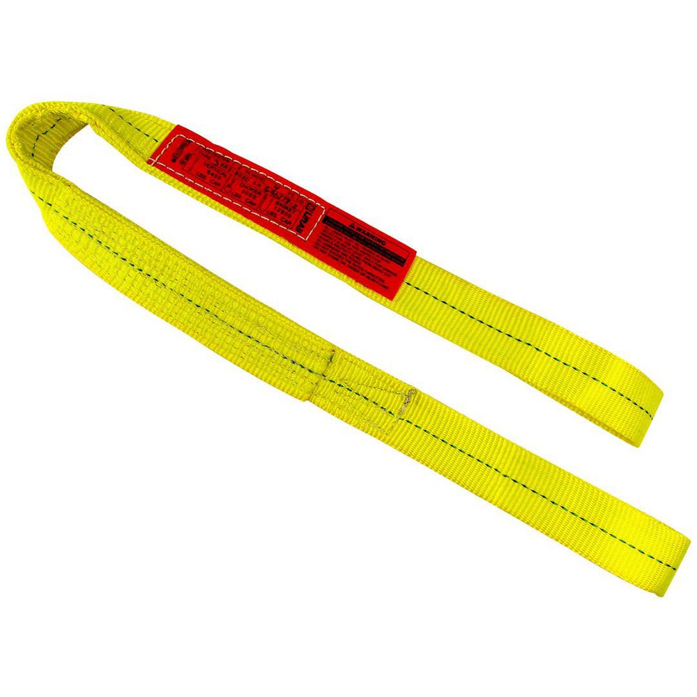 Reversed Eye Standard, Type 6 Web Sling: 5' Long, 2" Wide, 4500 lb Vertical Capacity, Polyester