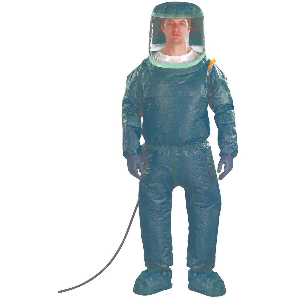 Encapsulated Suits:  Medium,  Green,  Multi-Layer Non-Woven Barrier Laminate Fabric,  N/AClosure,  Taped & Welt,  Yes