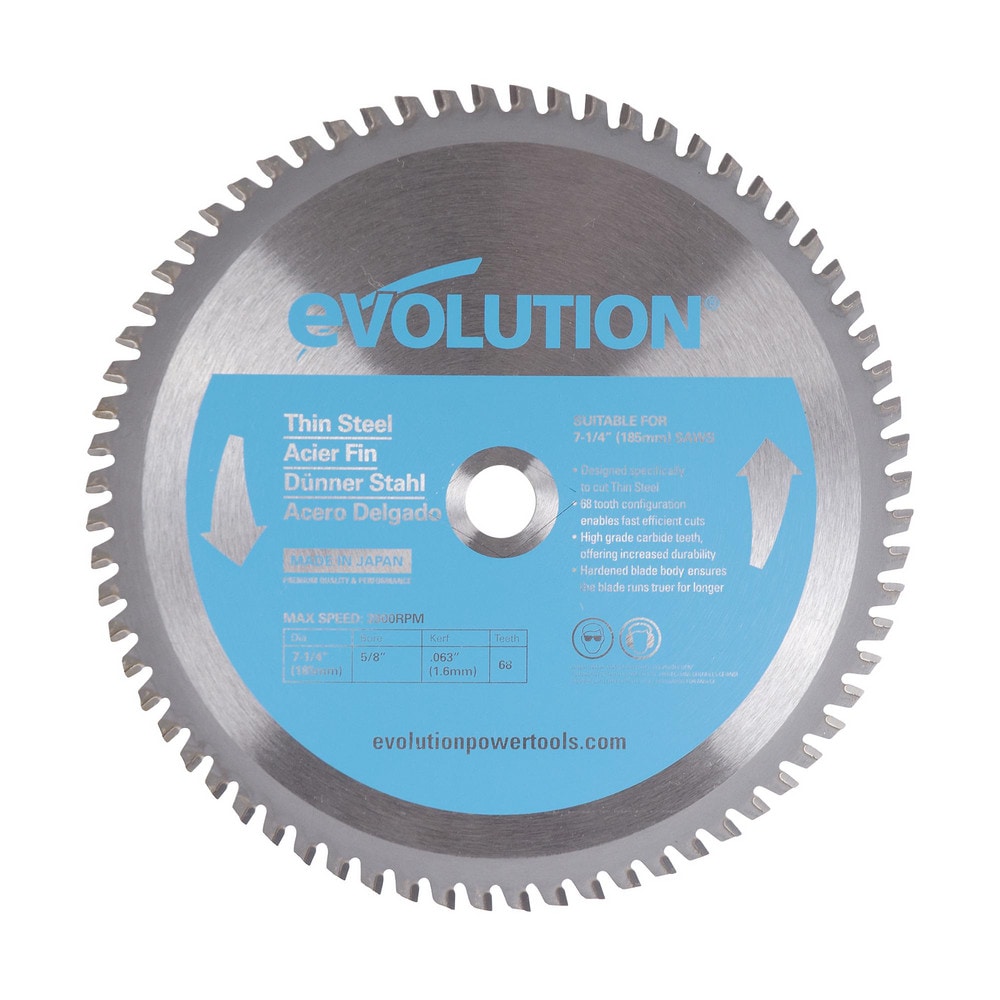 Wet & Dry-Cut Saw Blade: 7-1/4" Dia, 5/8" Arbor Hole, 68 Teeth