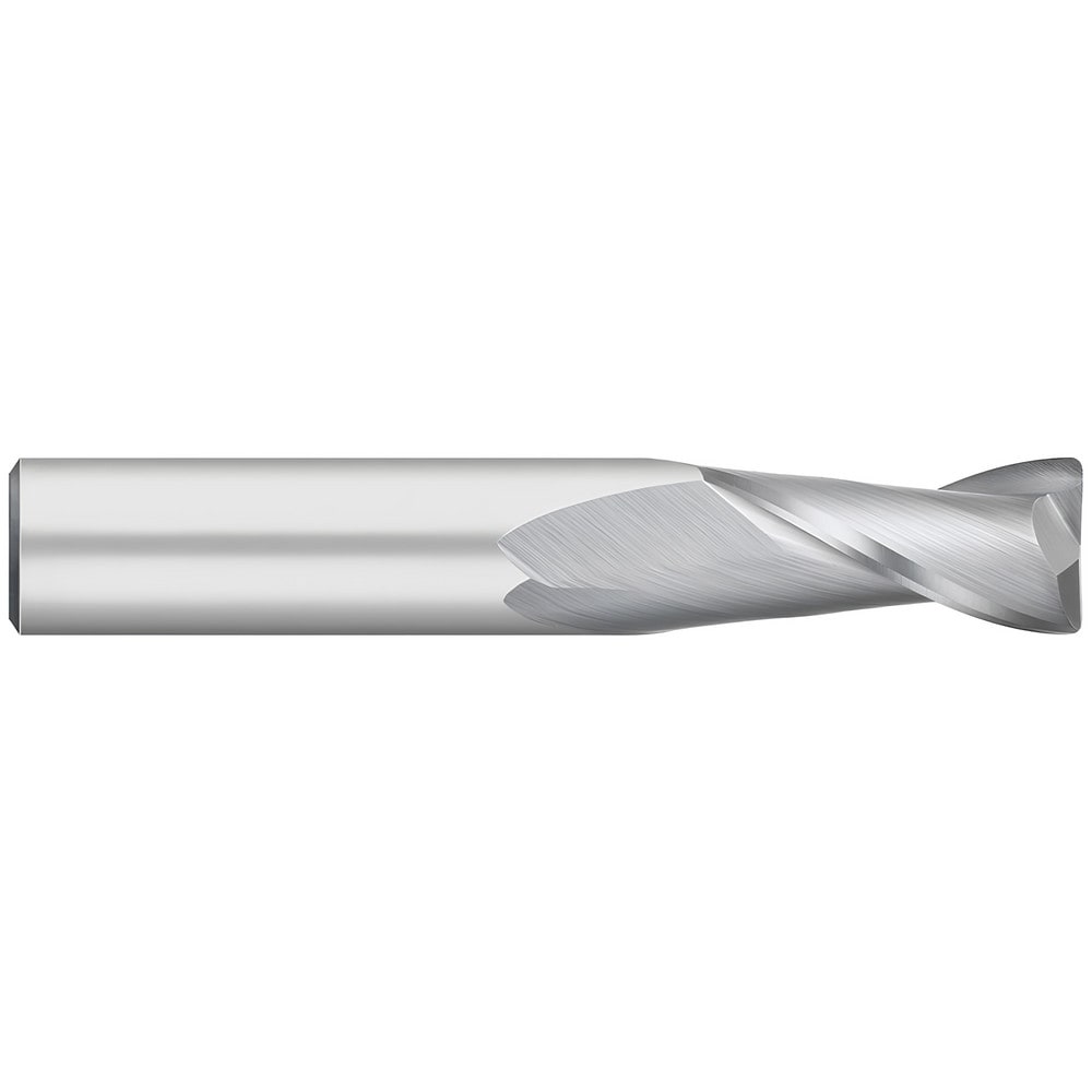 Corner Radius End Mill: 1/4" Dia, 1/2" LOC, 0.50 mm Radius, 2 Flute, Solid Carbide