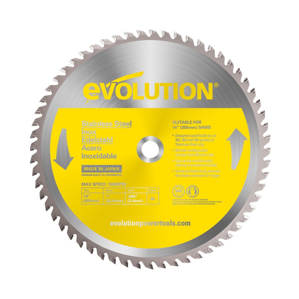 Wet & Dry-Cut Saw Blade: 14" Dia, 1" Arbor Hole, 90 Teeth