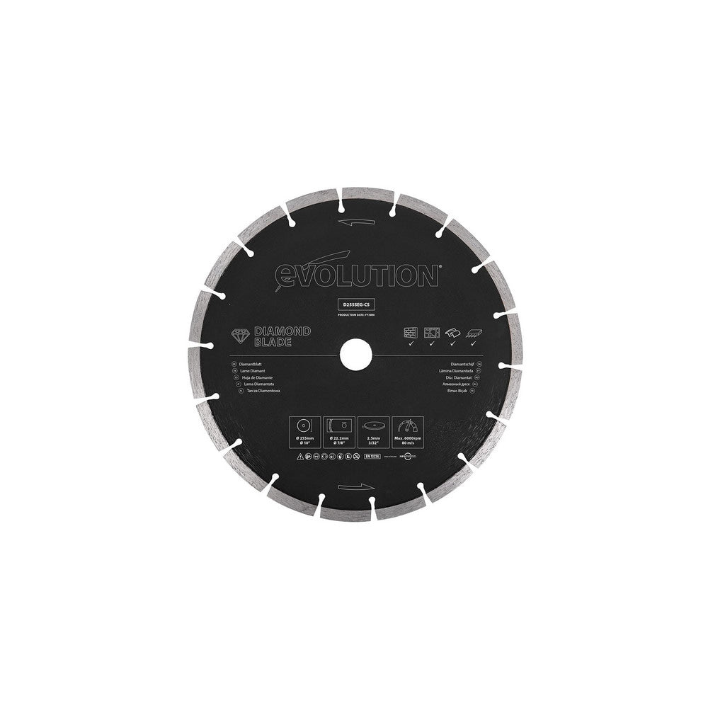 Wet & Dry-Cut Saw Blade: 10" Dia, 7/8" Arbor Hole, 18 Teeth