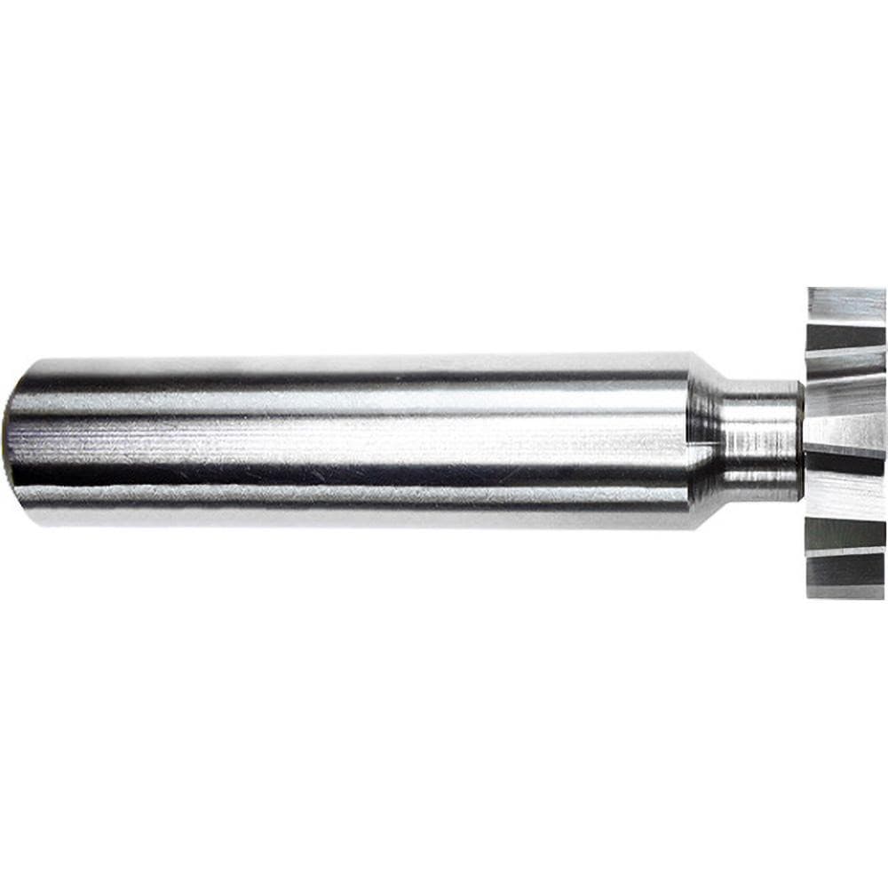 Woodruff Keyseat Cutter: 1-1/4" Cut Dia, 3/8" Cut Width, 1/2" Shank Dia, Staggered Tooth