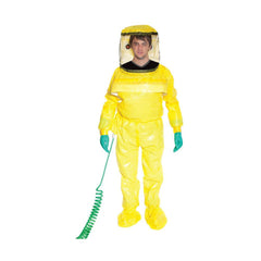 Encapsulated Suits:  Small,  Yellow,  Multi-Layer Non-Woven Barrier Laminate Fabric,  N/AClosure,  Taped & Welt,  Yes