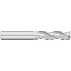 Corner Radius End Mill: 1/8" Dia, 3/4" LOC, 0.0100" Radius, 3 Flute, Solid Carbide