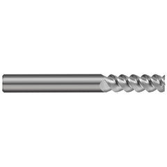 Square End Mill: 1/4" Dia, 3/4" LOC, 3 Flute, Solid Carbide