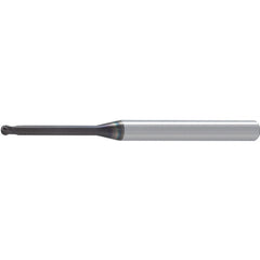 Ball End Mill: 0.50 mm Dia, 0.37 mm LOC, 2 Flute, Solid Carbide