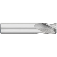 Corner Radius End Mill: 1/8" Dia, 1/4" LOC, 0.0300" Radius, 3 Flute, Solid Carbide