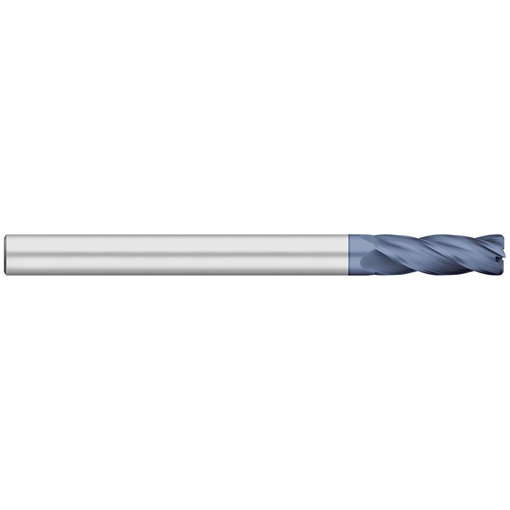 Corner Radius End Mill: 1/2" Dia, 1-1/2" LOC, 0.0100" Radius, 4 Flute, Solid Carbide