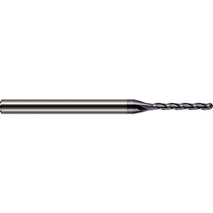 Ball End Mill: 1/64" Dia, 1/8" LOC, 4 Flute, Solid Carbide