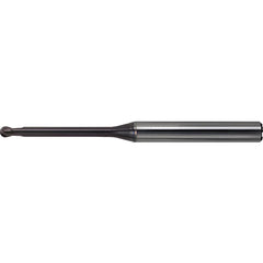 Ball End Mill: 0.40 mm Dia, 0.32 mm LOC, 2 Flute, Solid Carbide