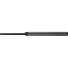 Ball End Mill: 3.00 mm Dia, 2.40 mm LOC, 2 Flute, Solid Carbide