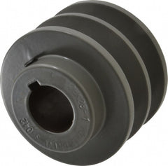 1" Bore Diam, 2.95" OD, Finished Bore Two Groove Sheave