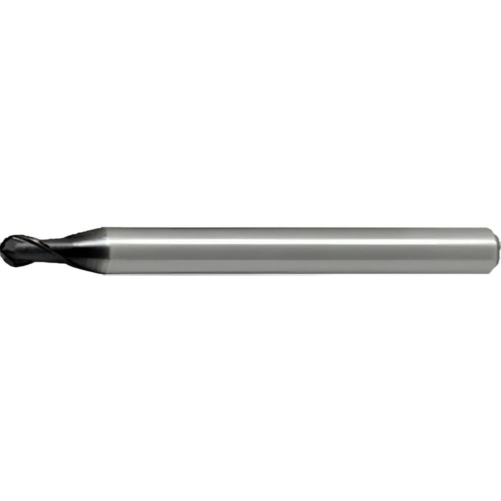 Ball End Mill: 4.00 mm Dia, 4.00 mm LOC, 2 Flute, Solid Carbide