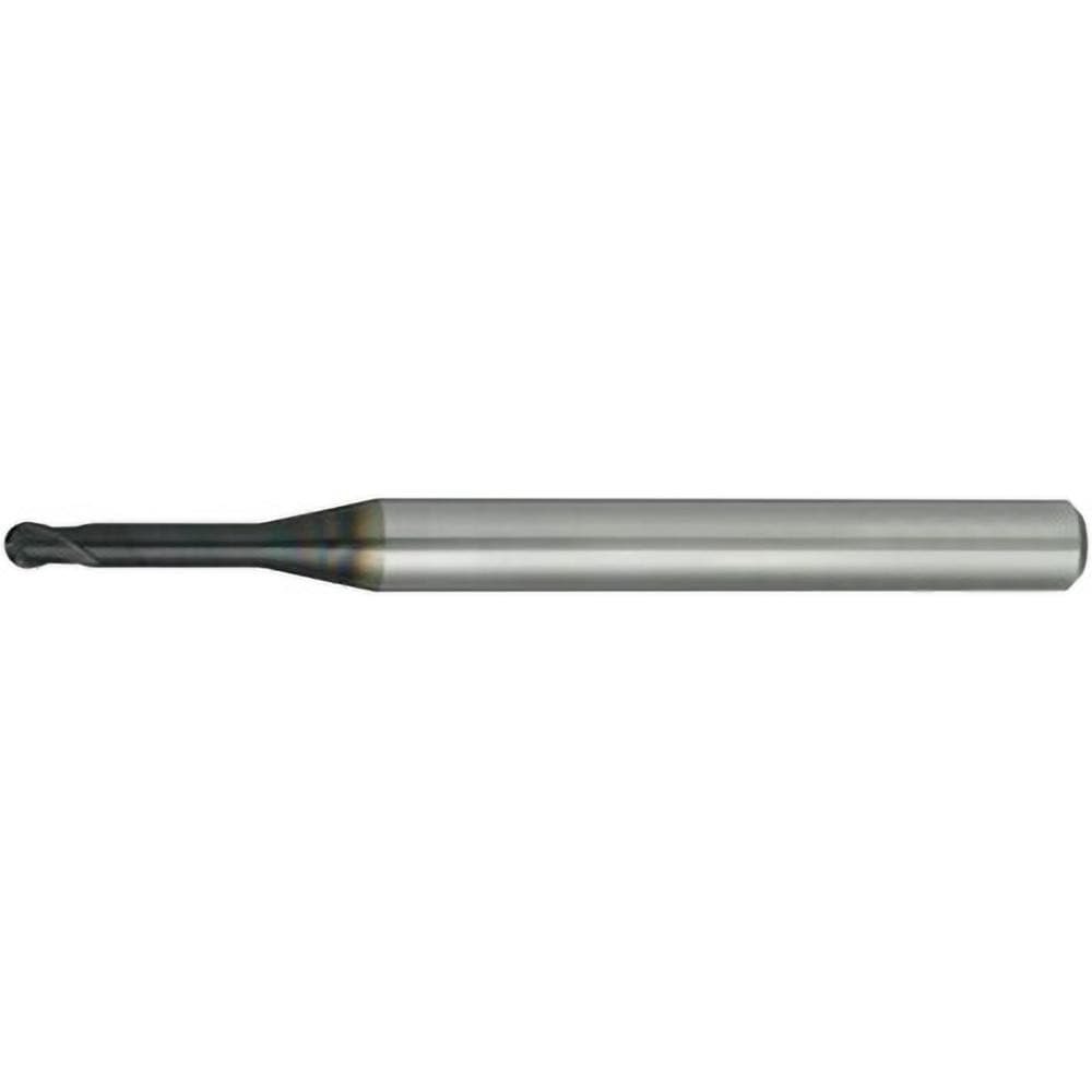 Ball End Mill: 6.00 mm Dia, 6.00 mm LOC, 2 Flute, Solid Carbide