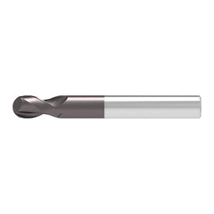 Ball End Mill: 14.00 mm Dia, 18.00 mm LOC, 2 Flute, Solid Carbide