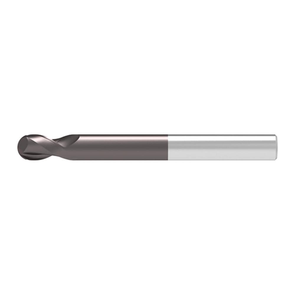 Ball End Mill: 6.00 mm Dia, 10.00 mm LOC, 2 Flute, Solid Carbide