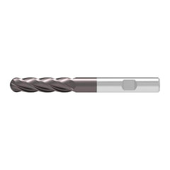 Ball End Mill: 12.00 mm Dia, 45.00 mm LOC, 4 Flute, Solid Carbide