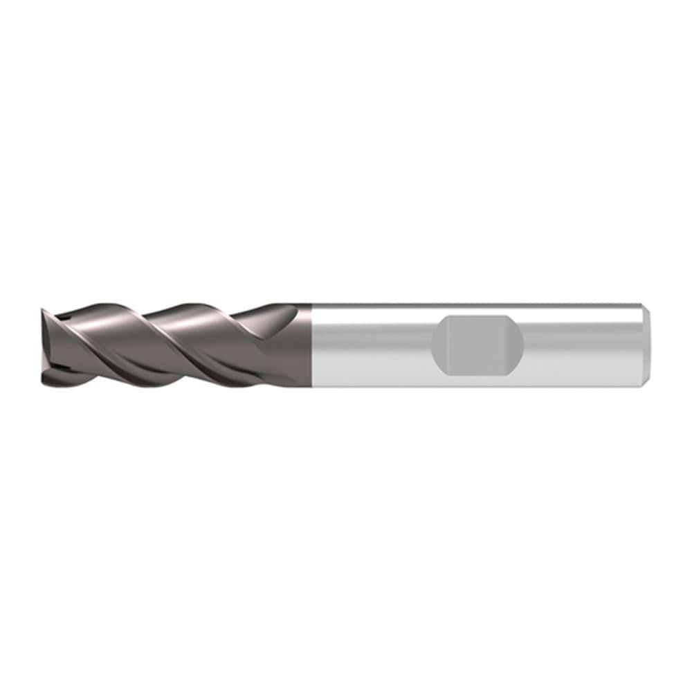 Corner Chamfer End Mill: 10.00 mm Dia, 22.00 mm LOC, 3 Flute, 0.15 mm Chamfer Width, Solid Carbide